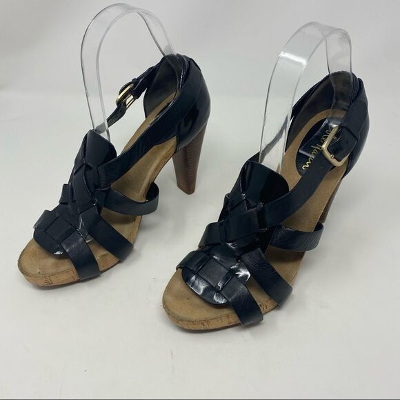 Cole Haan Black Leather Heels- Size 7.5 - Picture 1 of 13